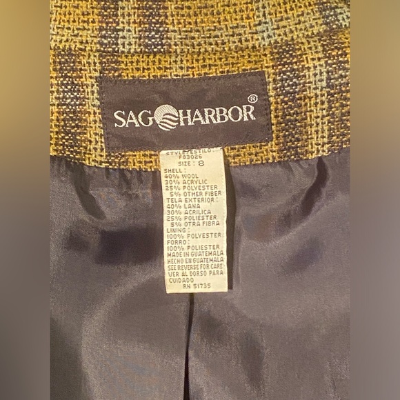 Stunning Sag Harbor Plaid Wool Blazer - Picture 4 of 5